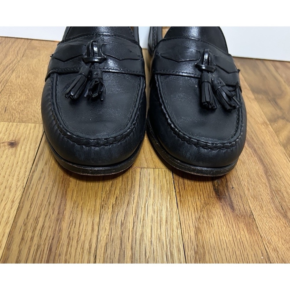 FootJoy Black Tassel Leather Loafers-Size 9 D Made In USA Mens - Picture 3 of 8